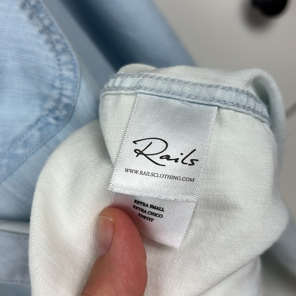 Rails Light Vintage Dip Dye Ombre Button-Up Shirt - XS - Picture 5 of 8